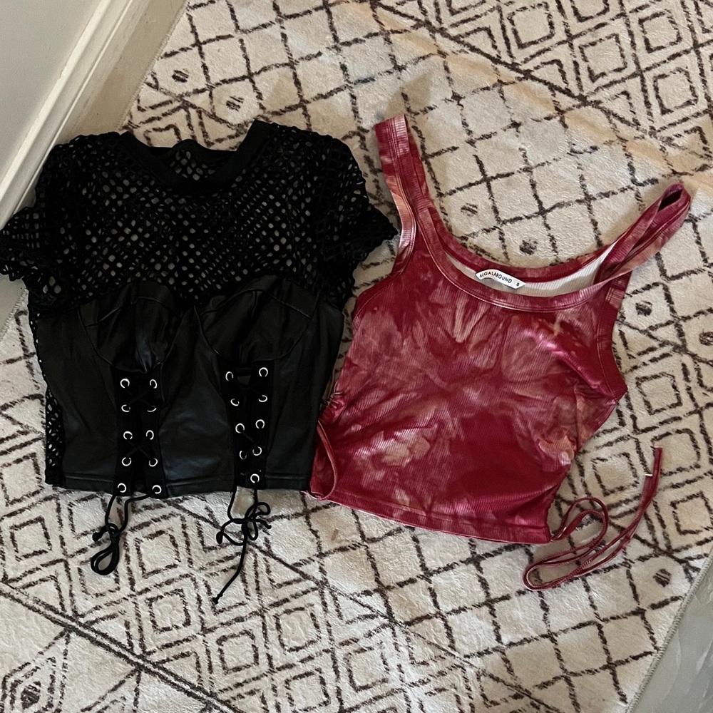 Stylish Black and Red Women's Tops